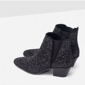 Zara Black Sparkle Booties